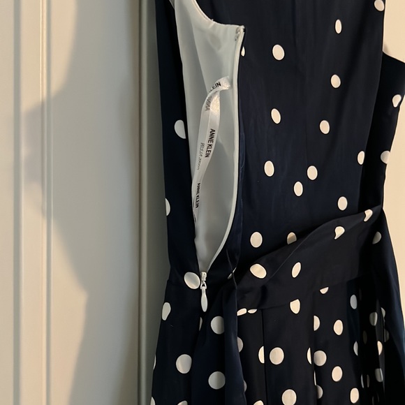 Classic Navy blue dress with white polka dots BNWT - Picture 5 of 8